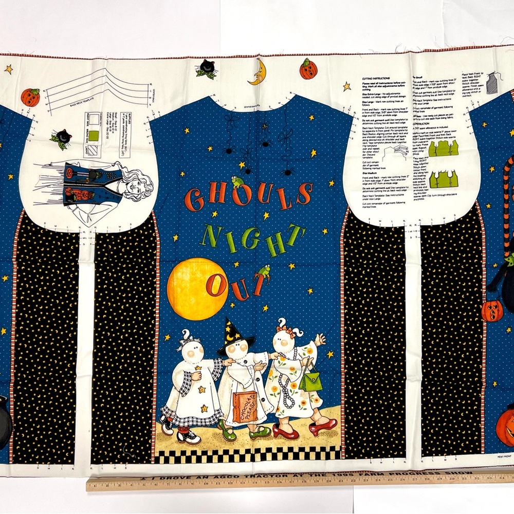 Halloween Vest “Ghouls Nite Out” Cut & Sew Fabric Size 8-22 Size DAISY KINGDOM